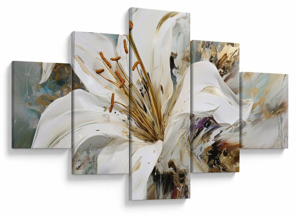 Obraz - Abstrakce s lilií (125x70 cm)