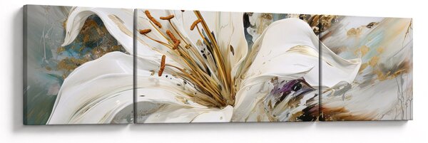 Obraz - Abstrakce s lilií (170x50 cm)