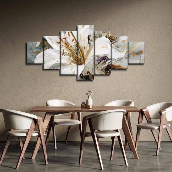 Obraz - Abstrakce s lilií (210x100 cm)