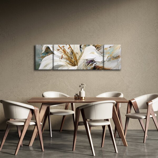 Obraz - Abstrakce s lilií (170x50 cm)