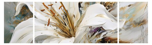 Obraz - Abstrakce s lilií (170x50 cm)