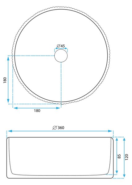 Rea Selina, umyvadlo na desku 355x355x110 mm, bílá, REA-U6945