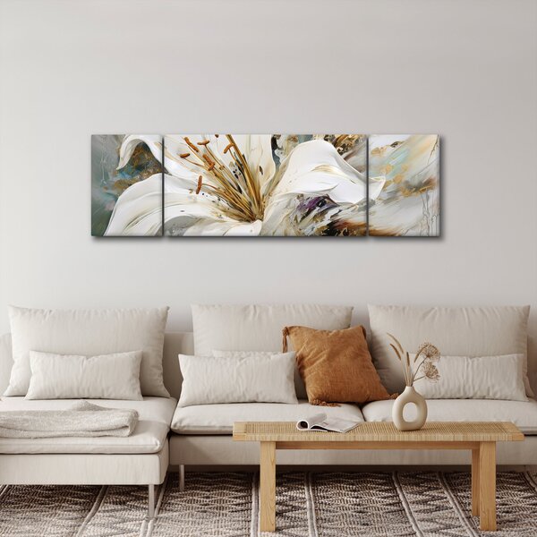 Obraz - Abstrakce s lilií (170x50 cm)