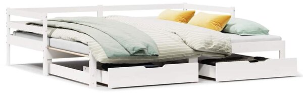 Válenda s přistýlkou a zásuvkami bez matrace bílá 80x200 cm 3302149