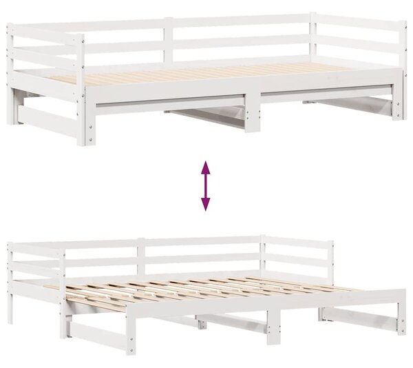 Válenda s přistýlkou a zásuvkami bez matrace bílá 80x200 cm 3302149