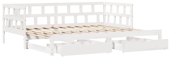 Válenda s přistýlkou a zásuvkami bez matrace bílá 90x200 cm 3302202