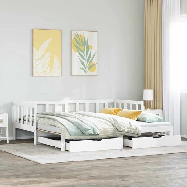 Válenda s přistýlkou a zásuvkami bez matrace bílá 90x200 cm 3302188