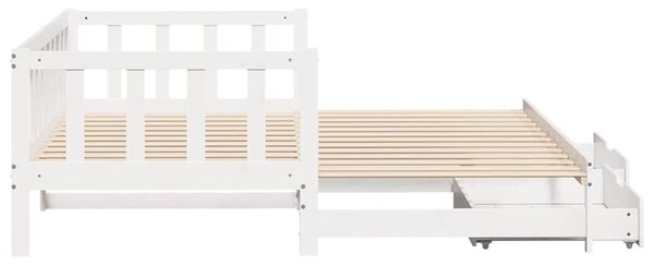 Válenda s přistýlkou a zásuvkami bez matrace bílá 90x200 cm 3302188