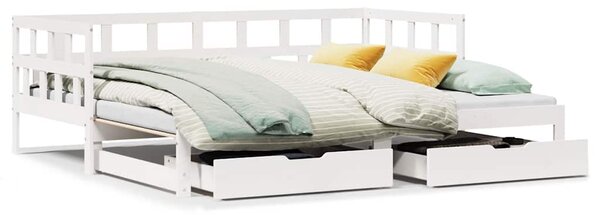 Válenda s přistýlkou a zásuvkami bez matrace bílá 90x200 cm 3302202