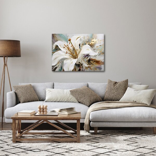 Obraz - Abstrakce s lilií (70x50 cm)