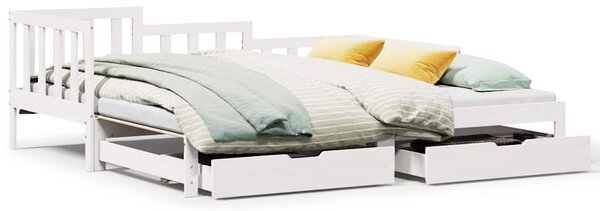 Válenda s přistýlkou a zásuvkami bez matrace bílá 90x190 cm 3302224