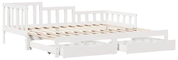 Válenda s přistýlkou a zásuvkami bez matrace bílá 90x190 cm 3302224