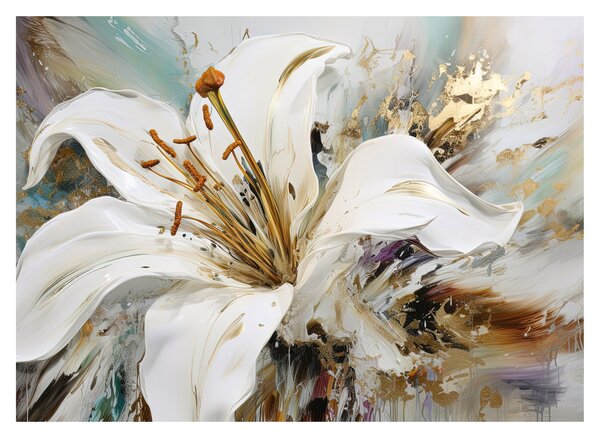 Obraz - Abstrakce s lilií (70x50 cm)