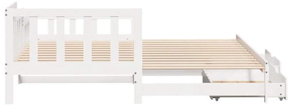 Válenda s přistýlkou a zásuvkami bez matrace bílá 90x190 cm 3302224