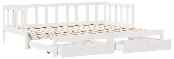 Válenda s přistýlkou a zásuvkami bez matrace bílá 90x200 cm 3302188