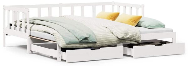 Válenda s přistýlkou a zásuvkami bez matrace bílá 90x200 cm 3302188