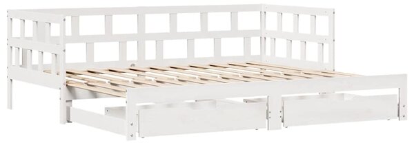 Válenda s přistýlkou a zásuvkami bez matrace bílá 90x200 cm 3302202