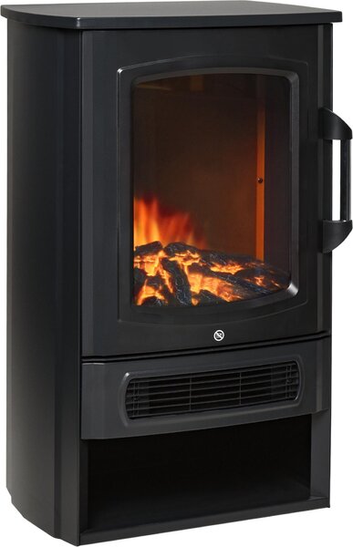 Elektrický krb Fortuna Lai Elektrický krb s realistickým efektem plamenů, termostatem, 1000 W/2000 W pro místnosti do 25 m², černý 44,5 x 32,1 x 74 cm