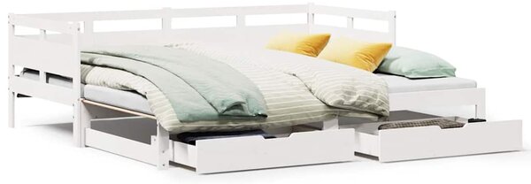 Válenda s přistýlkou a zásuvkami bez matrace bílá 80x200 cm 3302234