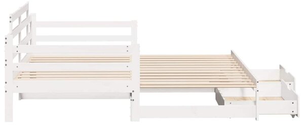 Válenda s přistýlkou a zásuvkami bez matrace bílá 80x200 cm 3302240
