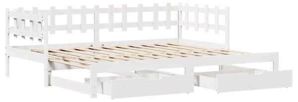 Válenda s přistýlkou a zásuvkami bez matrace bílá 90x200 cm 3302246