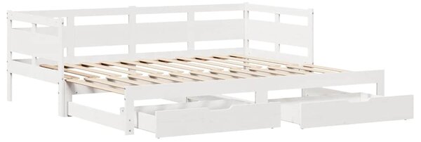 Válenda s přistýlkou a zásuvkami bez matrace bílá 80x200 cm 3302234