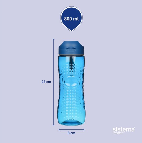 Sistema Láhev s poutkem Hydrate Active Flip Top 800 ml, modrá