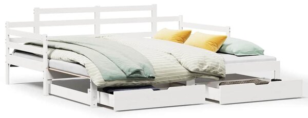 Válenda s přistýlkou a zásuvkami bez matrace bílá 80x200 cm 3302240