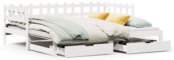 Válenda s přistýlkou a zásuvkami bez matrace bílá 90x200 cm 3302246