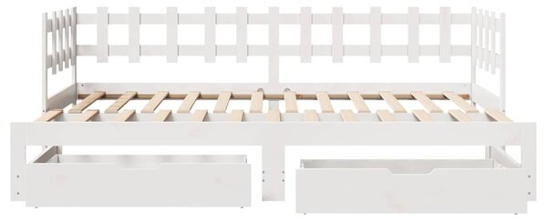 Válenda s přistýlkou a zásuvkami bez matrace bílá 90x200 cm 3302246