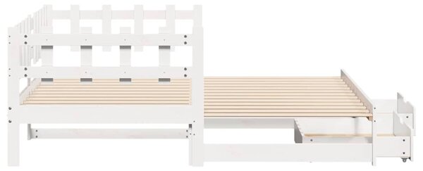 Válenda s přistýlkou a zásuvkami bez matrace bílá 90x200 cm 3302246