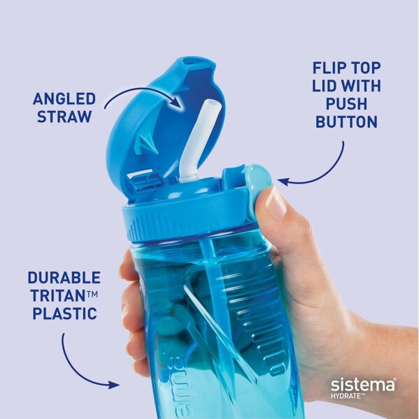 Sistema Láhev s brčkem Hydrate Quick Flip Top 520 ml, modrá
