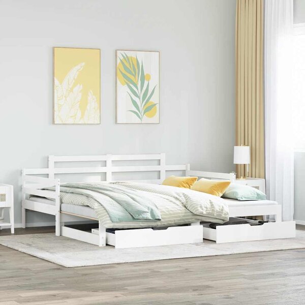 Válenda s přistýlkou a zásuvkami bez matrace bílá 80x200 cm 3302240