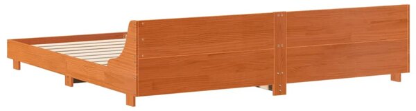 Postel bez matrace voskově hnědá 200 x 200 cm masivní borovice 3302269