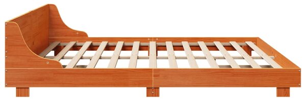 Postel bez matrace voskově hnědá 200 x 200 cm masivní borovice 3302269