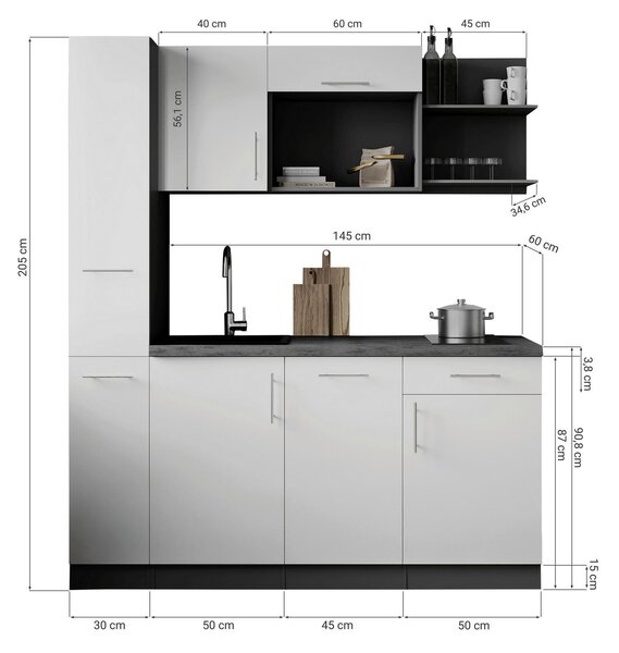 KUCHYŇSKÝ BLOK 175 cm Respekta - Online Only kuchyňské linky, Online Only