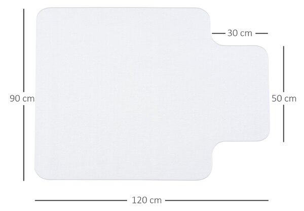 HOMCOM Podložka pod kancelářskou židli 90x120 cm - Ochrana podlahy (Klenutá, Protiskluzové hroty) | Aosom