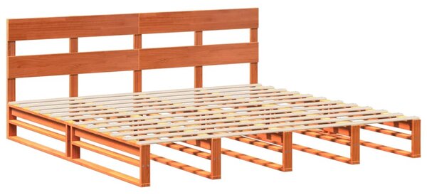 Postel bez matrace voskově hnědá 180 x 200 cm masivní borovice 3302305