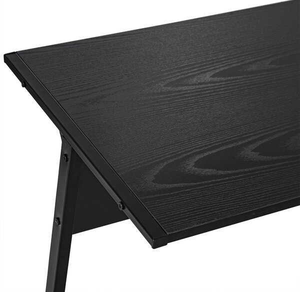 HOMCOM Rohový Počítačový Stůl pro Kancelář a Studium, Minimalistický Moderní, Velký Prostor 112,5x152x74 cm Černý | Aosom