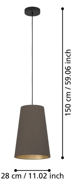 ZÁVĚSNÉ SVÍTIDLO, 28/150 cm Eglo - Online Only svítidla, Online Only