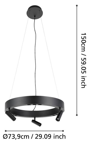 ZÁVĚSNÉ SVÍTIDLO, 60/150 cm Eglo - Online Only svítidla, Online Only