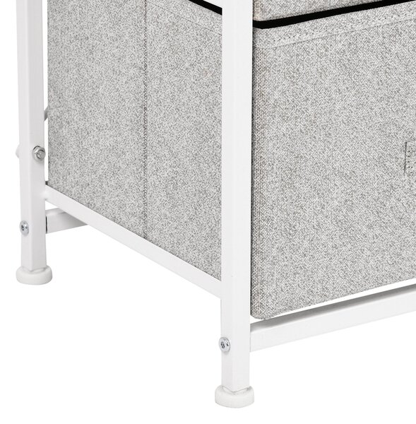 HOMCOM Komoda se 4 látkovými zásuvkami, úložný kabinet multifunkční pro ložnici, obývací pokoj a chodbu 45x30x92 cm šedá | Aosom