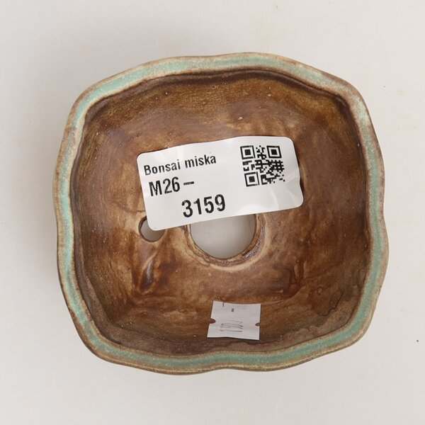 E-bonsai Keramická bonsai miska 7 x 7 x 3,5 cm zelená