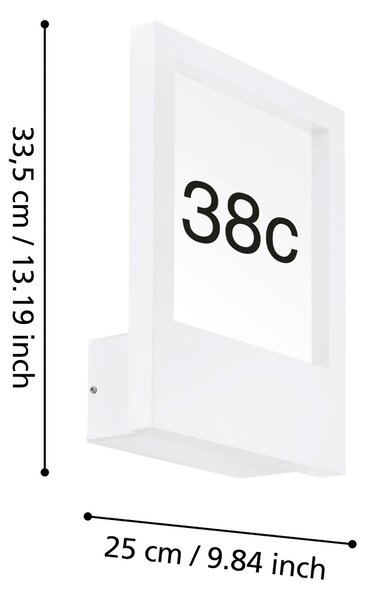 VENKOVNÍ NÁSTĚNNÉ SVÍTIDLO, 33,5/4/24 cm Eglo - Online Only svítidla, Online Only