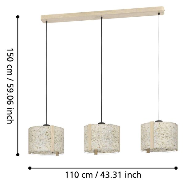 ZÁVĚSNÉ SVÍTIDLO, 110/20/150 cm Eglo - Online Only svítidla, Online Only