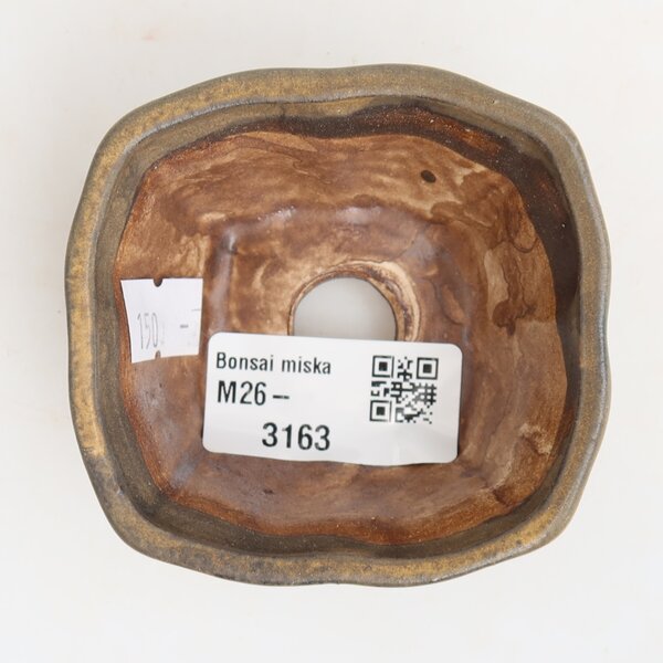 E-bonsai Keramická bonsai miska 7 x 7 x 3,5 cm hnědá