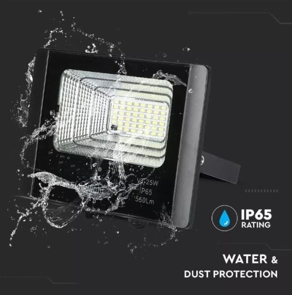 LED Stmívatelný solární reflektor LED/12W/3,2V 6000K IP65 + dálkové ovládání