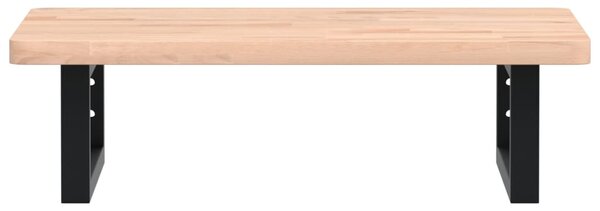 Deska pod umyvadlo nástěnná ocel a masivní bukové dřevo 3302357