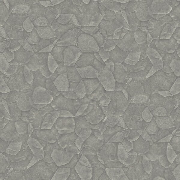 Luxusní šedo-stříbrná geometrická vliesová tapeta na zeď, Z54503, Fuksas, Zambaiti Parati