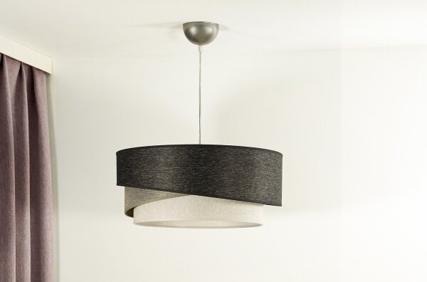 Duolla - Lustr na lanku KOBO 1xE27/15W/230V pr. 45 cm antracit/šedá/bílá